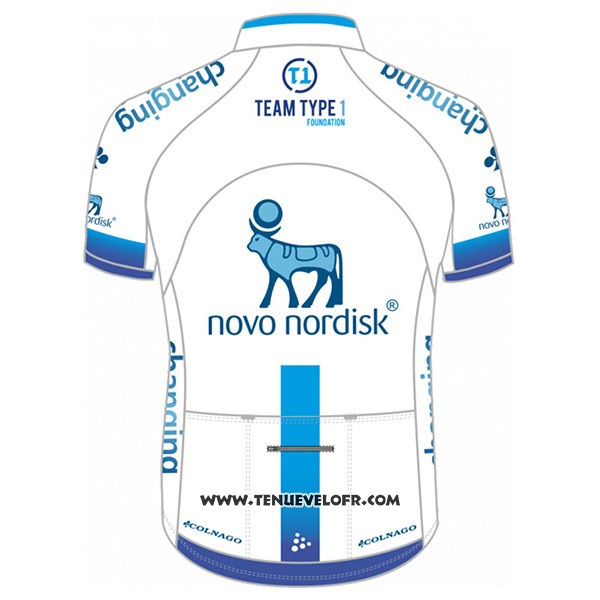 2017 Maillot Ciclismo Novo Nordisk Blanc Manches Courtes et Cuissard